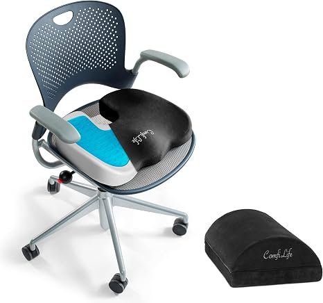 Gel Enhanced Seat Cushion & Foot Rest Bundle by comfilife seat cushion
