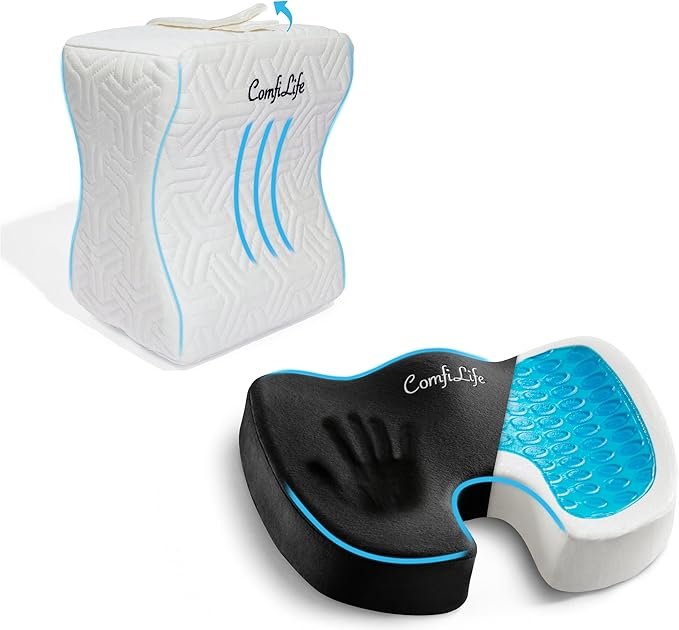 Gel Enhanced Seat Cushion & Cooling Knee Pillow Bundle by comfilife seat cushion
